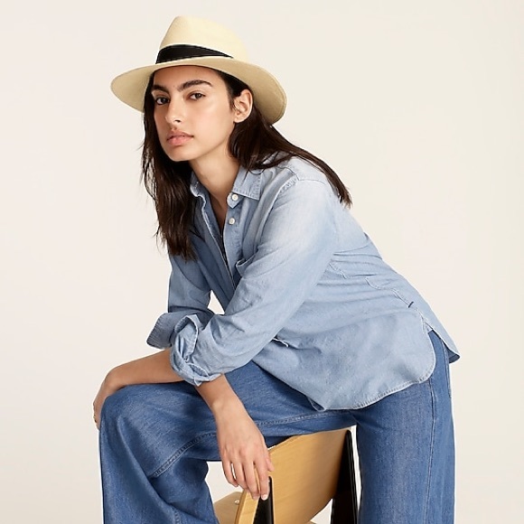 J.Crew Genuine Panama Hat S-M Natural